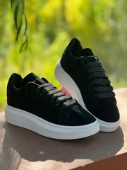 Adidasi MQ Negru/Alb/Catifea
